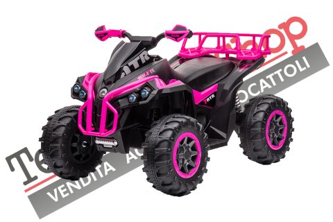 Quad Elettrico per Bambini ATV 1.0 12V con Radiocomando-Rosa