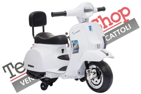 Moto Scooter Elettrico per Bambini Piaggio Mini Vespa PX Small 6V-Bianco