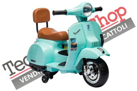 Piaggio Mini Vespa GTS Elettrica per Bambini con Sedile in Pelle Batteria  6Volt