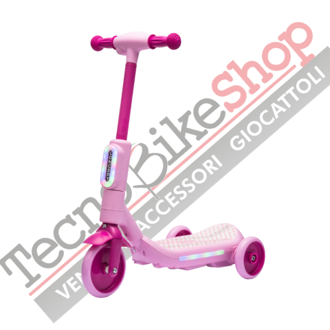 Monopattino Elettrico per Bambini Deluxe 3 Ruote + Casco e Kit Protezioni-Rosa
