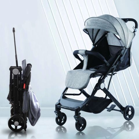 Passeggino Wizy Easy Ultra Leggero Chiusura Facilitata Salvaspazio Portata 15 kg-Grigio