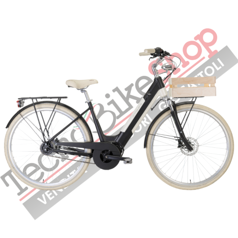 Bicicletta Elettrica A Pedalata Assistita MBM E-Primavera Donna 28"-Nero(Matt Black)