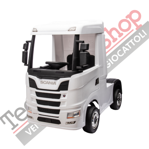 Camion Elettrico Per Bambini Scania 24V Porte Apribili-Bianco