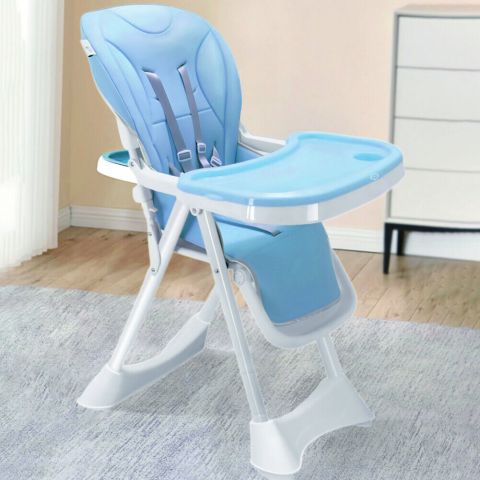 Seggiolone Pappa Wizy Happy 0 - 36 Mesi Chiusura Salvaspazio e Altezza Regolabile Celeste