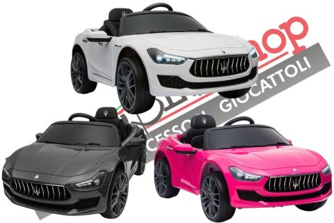 Auto Elettrica Per Bambini MASERATI GHIBLI 12V con Sedile in Pelle