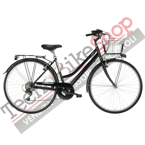 Bicicletta City Bike Trekking Donna MBM Touring W 28" 6V-Nero(Black)