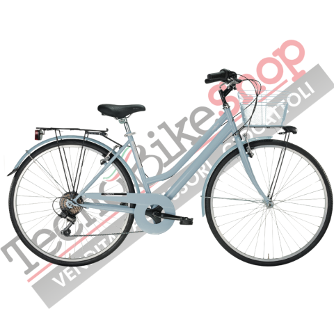 Bicicletta City Bike Trekking Donna MBM Touring W 28" 6V-Azzurro(Light Sky)