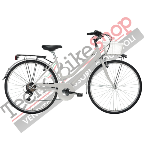 Bicicletta City Bike Trekking Donna MBM Touring W 28" 6V-Bianco(White)