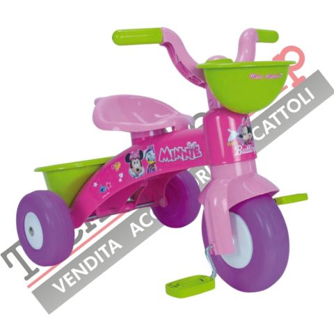 Triciclo a Pedali Primi Passi Disney MINNIE con Cestino e Portagiochi