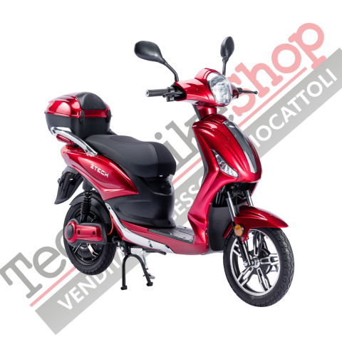 Bicicletta Elettrica Scooter Z-TECH ZT-09-TA NEW 250W 12 Ah 48V Batteria Piombo-Rosso