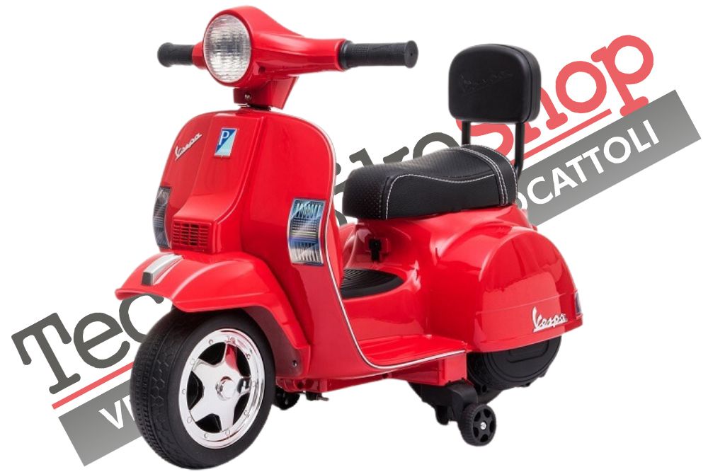 Moto Elettrica per Bambini Piaggio Mini Vespa Small PX 6V - Mp3 - USB - Suoni - Luci Led (Rosso)-image