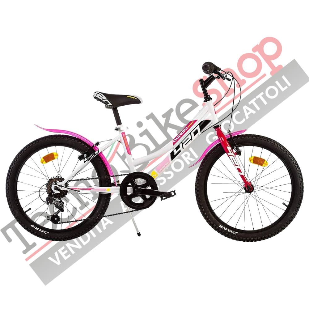 Image of Bicicletta Bambina Aurelia MTB 420 Sport Dino Bikes - 20&quot; 6 Velocità-Bianco