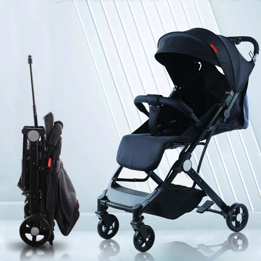 Passeggino Wizy Easy Ultra Leggero Chiusura Facilitata Salvaspazio Portata 15 kg-Nero