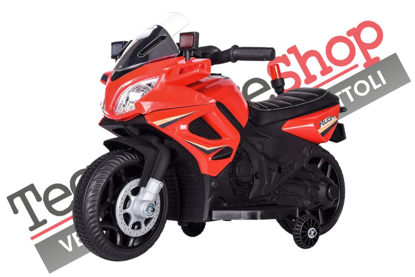 Image of Moto Elettrica per Bambini Tecnobike Shop MOTO POLICE 6V colore Rosso