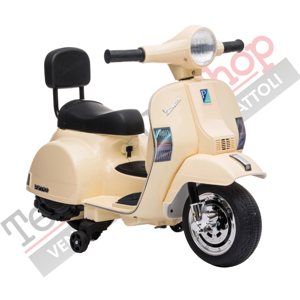 Moto Scooter Elettrico per Bambini Piaggio Mini Vespa PX Small 6V-Avorio