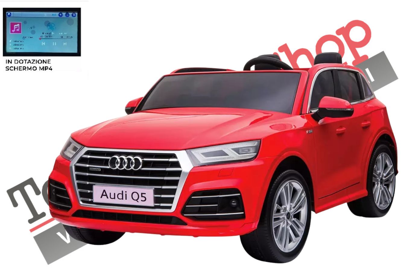 Auto Elettrica Per Bambini AUDI Q5 New Model S Line 12V 2 Posti Monitor 4 Pollici-Rosso