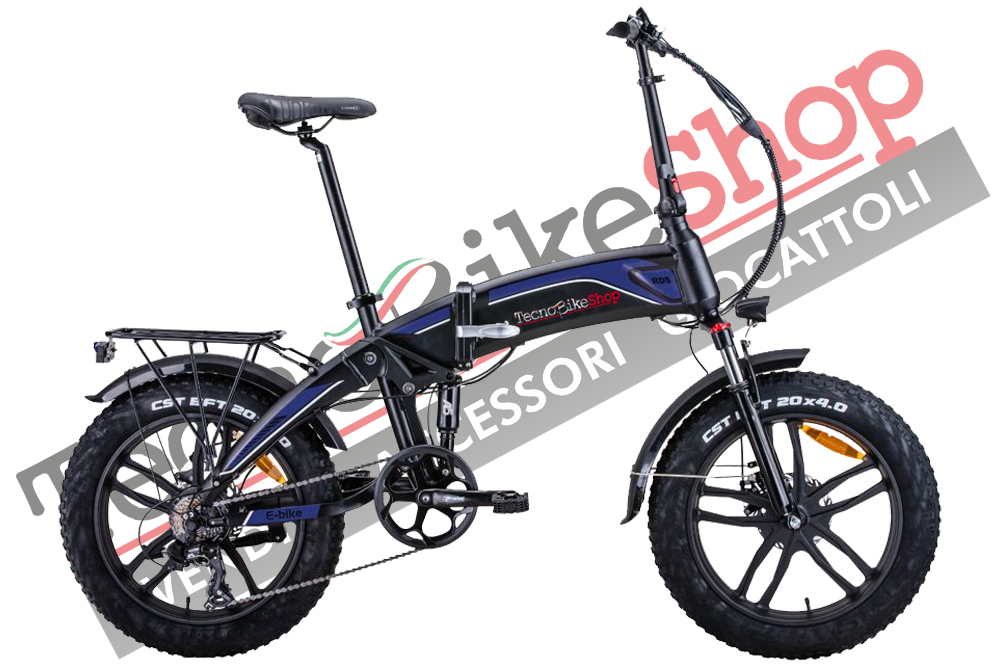 Image of Bici Elettrica Pieghevole E-BIKE Fat Bike RKS RD08 Sport Bike Dallas Luxury 250w 48v colore Blu