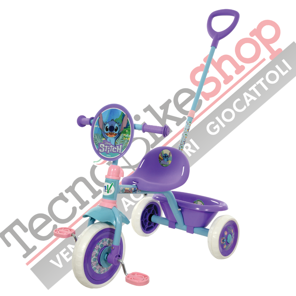 Image of Triciclo a Pedali con Manico First Trike Disney STITCH