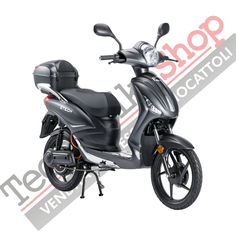 Image of Bicicletta Elettrica Scooter Z-TECH ZT-09-TDC 1000W 20Ah 48V Batteria Piombo-Nero Opaco Matt