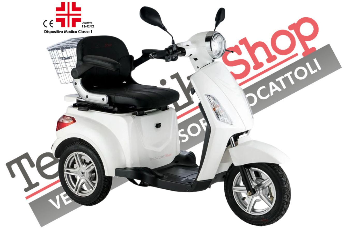 Scooter Z-TECH ZT-15-E "TRILUX PLUS" 3 RUOTE Differenziale per Disabili e Anziani-Bianco