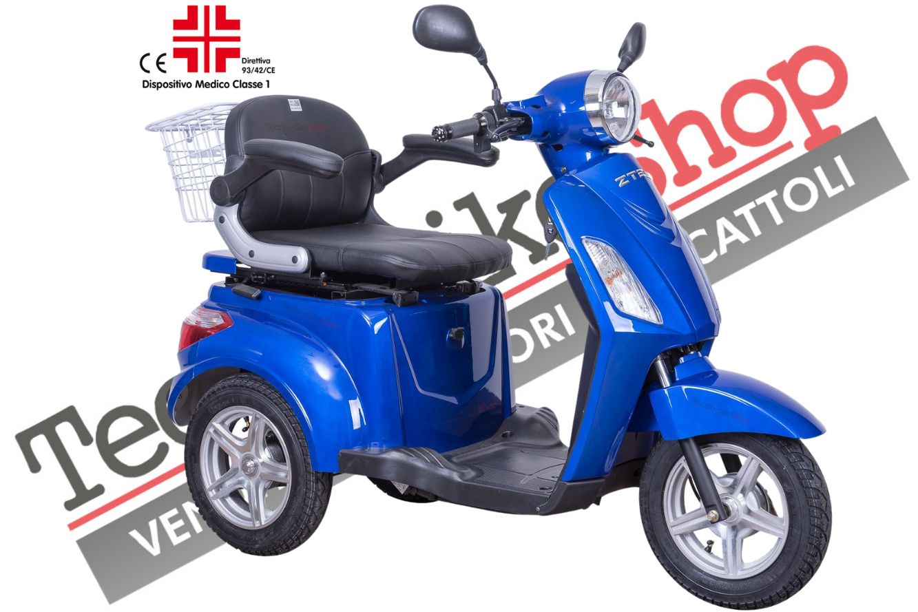 Scooter Z-TECH ZT-15-E "TRILUX PLUS" 3 RUOTE Differenziale per Disabili e Anziani-Blu