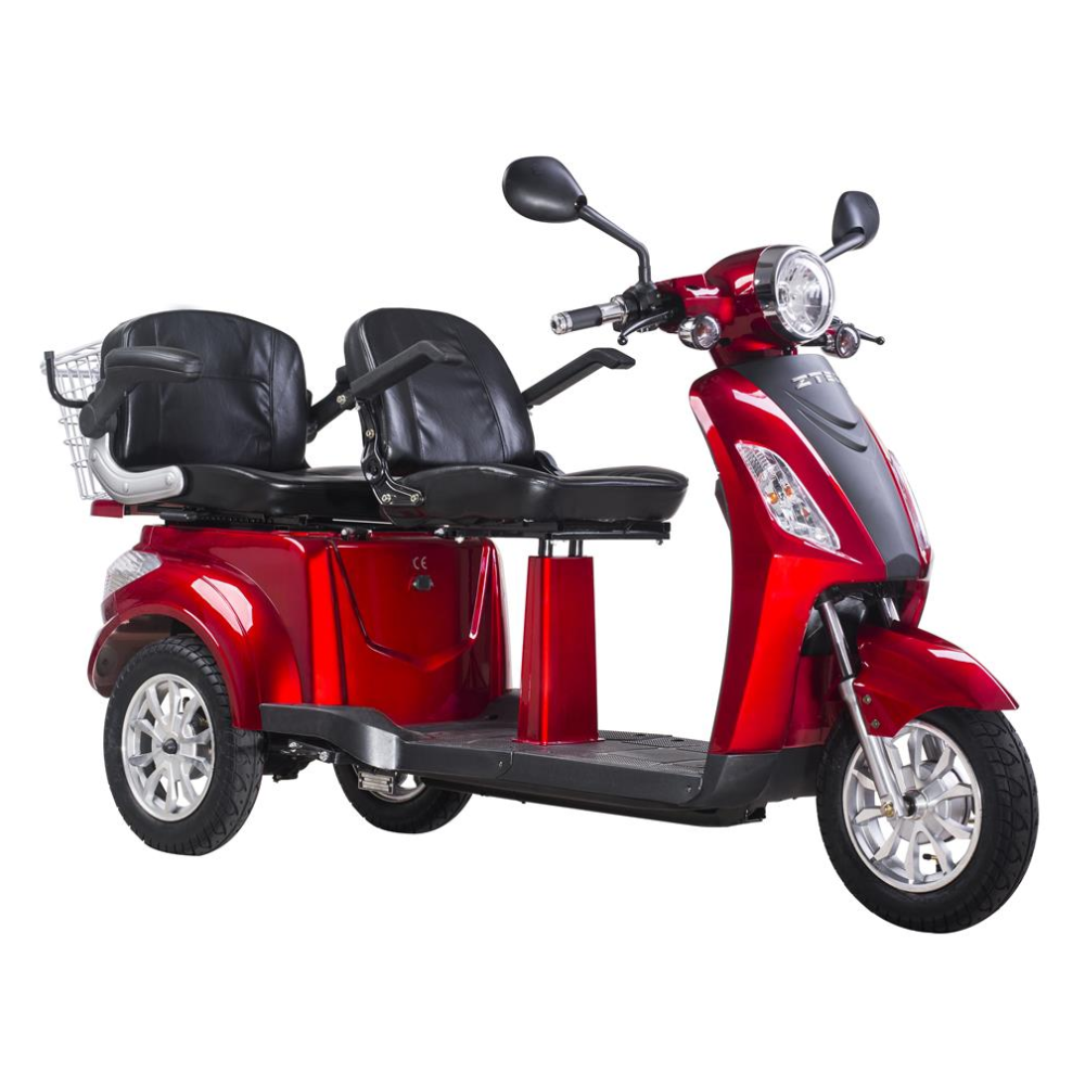 Scooter Z-TECH ZT-18 TRILUX 3.0 3 RUOTE 2 Posti Differenziale per Anziani-Rosso
