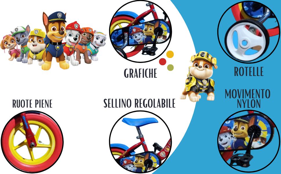 Bici 2 In 1 Paw Patrol Per Bambini 10'', Con Pedaliera E Modalità Balance Bike, Regolabile