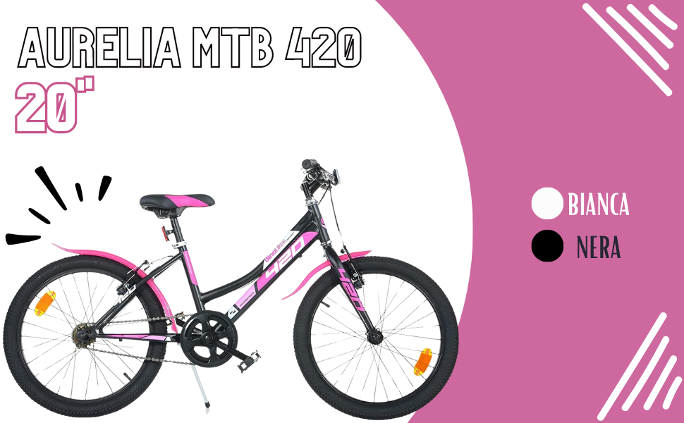 Bicicletta Per Bambine 20 Pollici Lovely Fuxia - Con Cestino E Portapacchi, Per Età 6-8 Anni